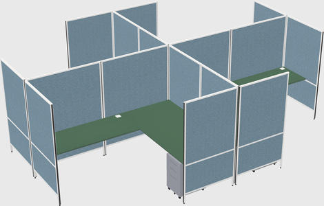 Modern modular quad l-shaped panel system