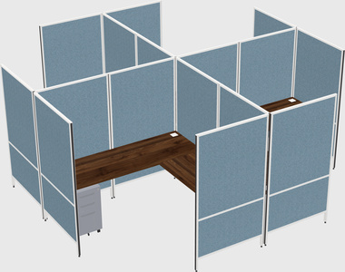 Modern modular quad l-shaped panel system