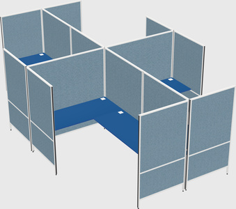 Système de panneaux modulaires modernes en forme de l quadruple