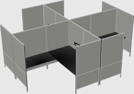 Modern modular quad l-shaped panel system