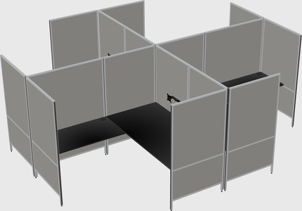 Modern modular quad l-shaped panel system