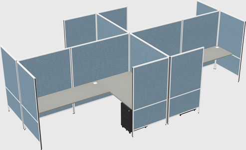 Modern modular quad l-shaped panel system