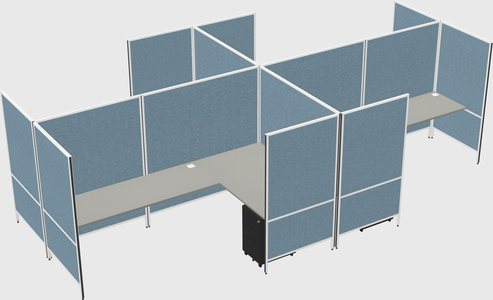 Modern modular quad l-shaped panel system