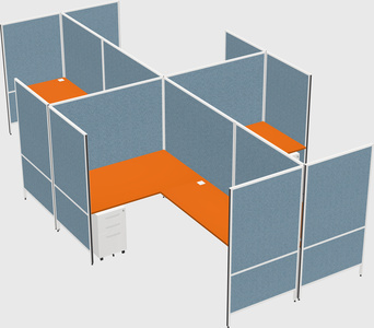Modern modular quad l-shaped panel system