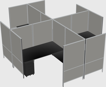 Modern modular quad l-shaped panel system