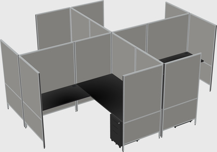 Modern modular quad l-shaped panel system