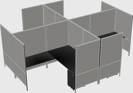 Modern modular quad l-shaped panel system