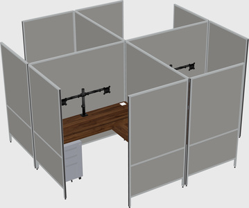 Modern modular quad l-shaped panel system