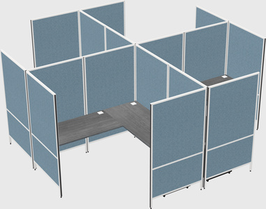 Modern modular quad l-shaped panel system