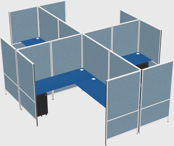 Modern modular quad l-shaped panel system