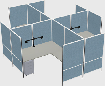 Modern modular quad l-shaped panel system