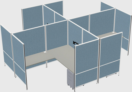Modern modular quad l-shaped panel system