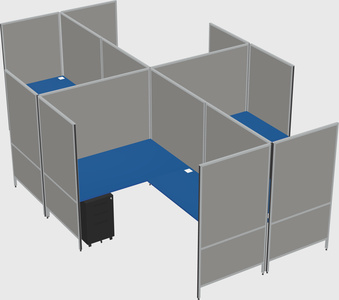 Système de panneaux modulaires modernes en forme de l quadruple