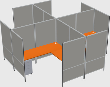 Modern modular quad l-shaped panel system