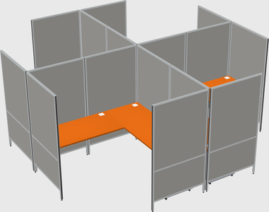 Modern modular quad l-shaped panel system