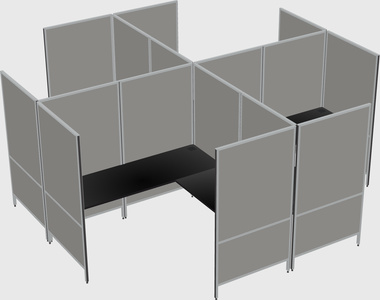 Modern modular quad l-shaped panel system