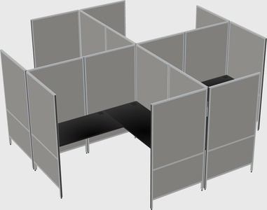 Modern modular quad l-shaped panel system