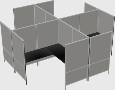 Modern modular quad l-shaped panel system