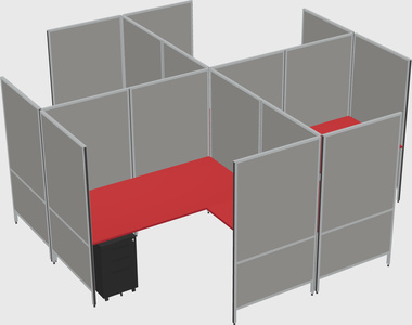 Modern modular quad l-shaped panel system