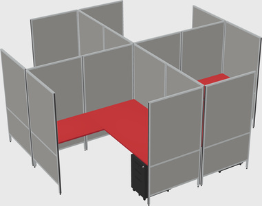 Modern modular quad l-shaped panel system