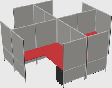 Modern modular quad l-shaped panel system