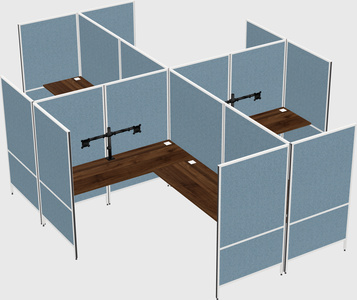 Système de panneaux modulaires modernes en forme de l quadruple