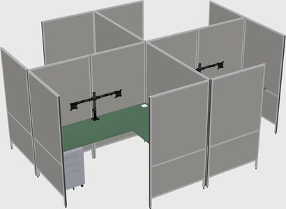 Modern modular quad l-shaped panel system