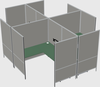 Modern modular quad l-shaped panel system