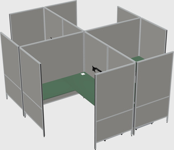 Modern modular quad l-shaped panel system