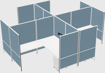 Modern modular quad l-shaped panel system