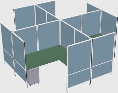 Modern modular quad l-shaped panel system