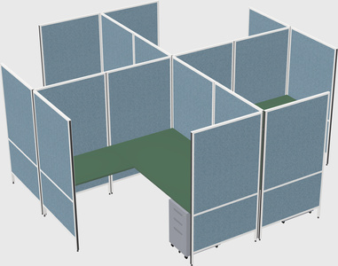 Modern modular quad l-shaped panel system