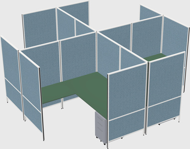 Modern modular quad l-shaped panel system