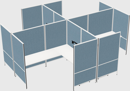Modern modular quad l-shaped panel system
