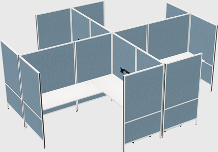Modern modular quad l-shaped panel system