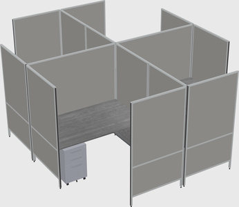 Modern modular quad l-shaped panel system