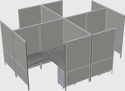 Modern modular quad l-shaped panel system