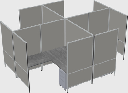 Modern modular quad l-shaped panel system