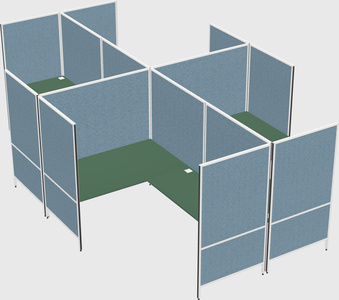 Modern modular quad l-shaped panel system