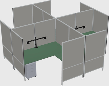 Modern modular quad l-shaped panel system