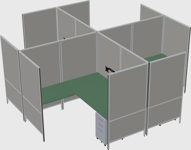 Modern modular quad l-shaped panel system