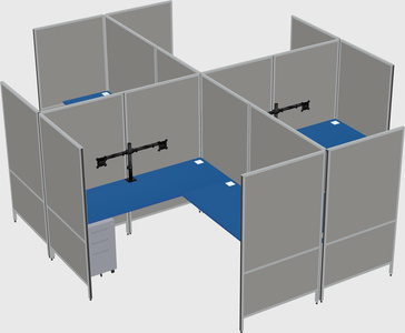 Modern modular quad l-shaped panel system
