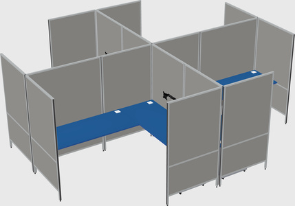Modern modular quad l-shaped panel system