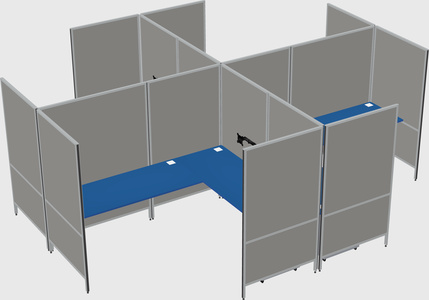 Modern modular quad l-shaped panel system
