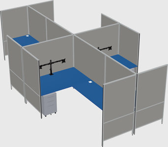 Modern modular quad l-shaped panel system