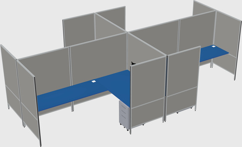 Modern modular quad l-shaped panel system