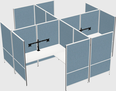 Modern modular quad l-shaped panel system