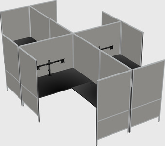Système de panneaux modulaires modernes en forme de l quadruple