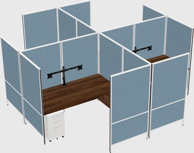 Système de panneaux modulaires modernes en forme de l quadruple