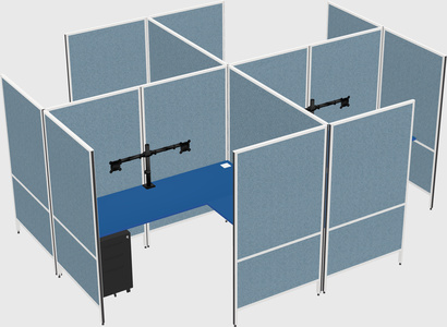 Modern modular quad l-shaped panel system